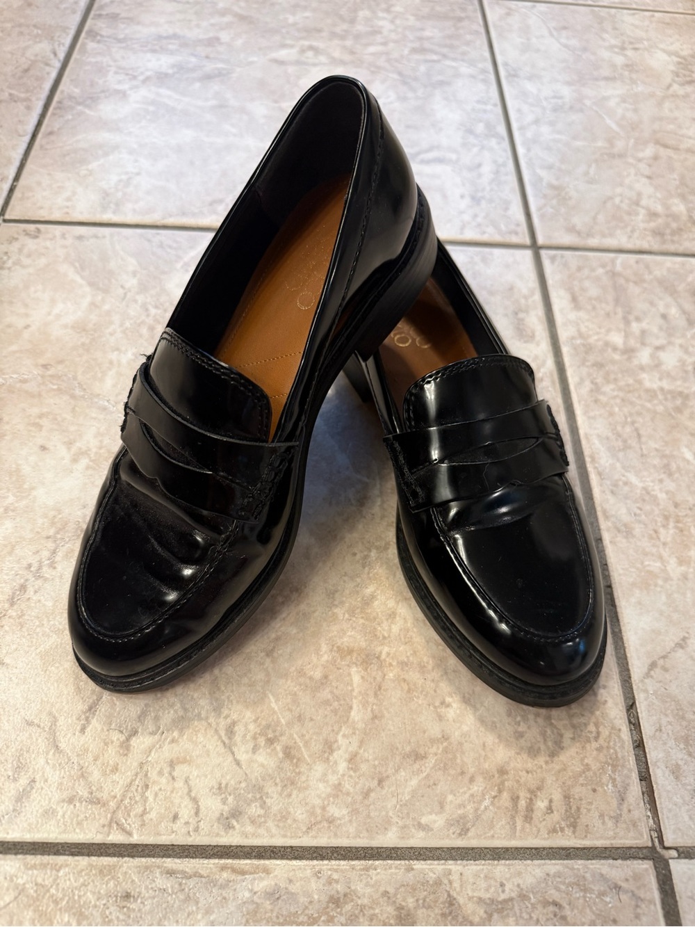 Women’s Franco Sarto Black Penny Loafers Size 6